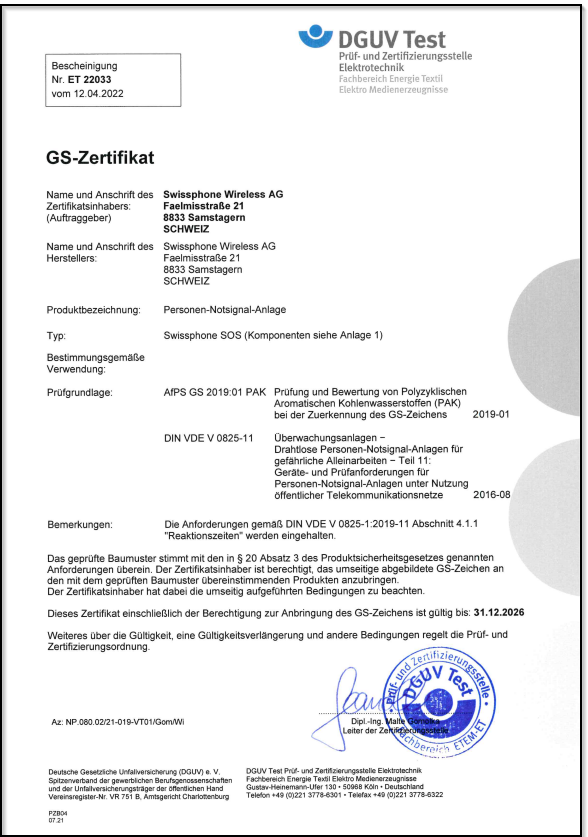 GS-Zertifikat